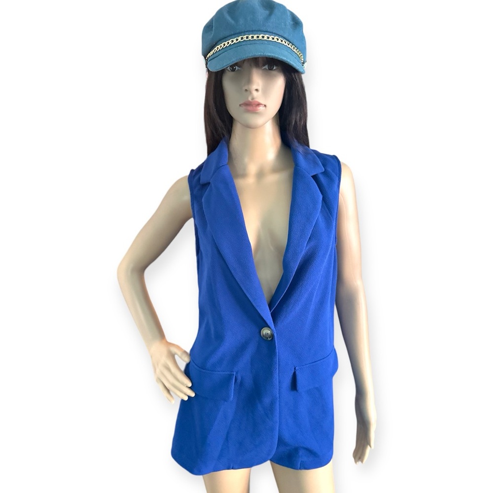 💙 Women's Royal Blue Sleeveless Blazer 💙